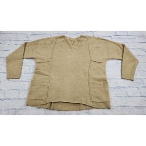 XCVI Wearable WOMENS SIZE L Shunky Seams V Neck Beige Sweater Top
